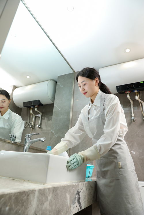 衛生間清潔整理保潔服務女性人物攝影圖 攝影